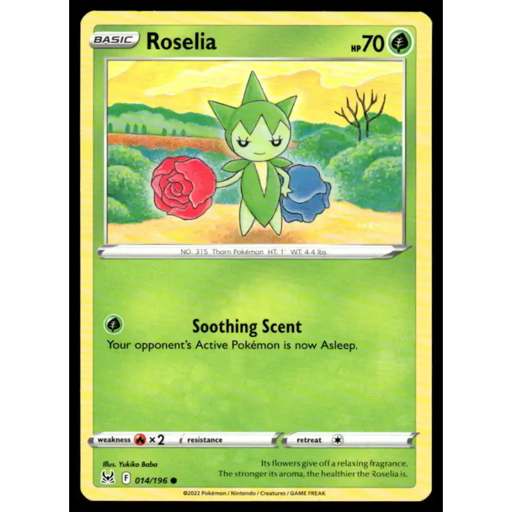 SWSH11: Lost Origin #014/196 Roselia NM-MT Pokemon Trading Card - Pokémon Card Single