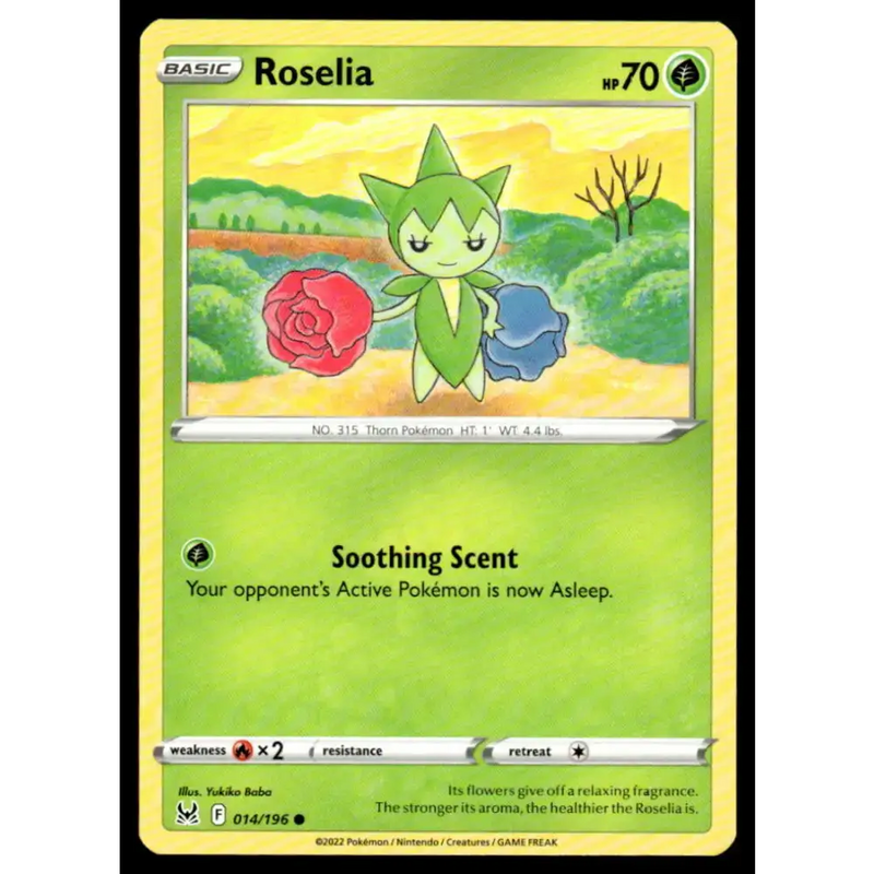 SWSH11: Lost Origin #014/196 Roselia NM-MT Pokemon Trading Card - Pokémon Card Single