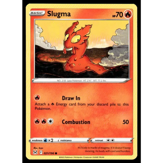 SWSH11: Lost Origin #021/196 Slugma NM-MT Pokemon Trading Card - Pokémon Card Single