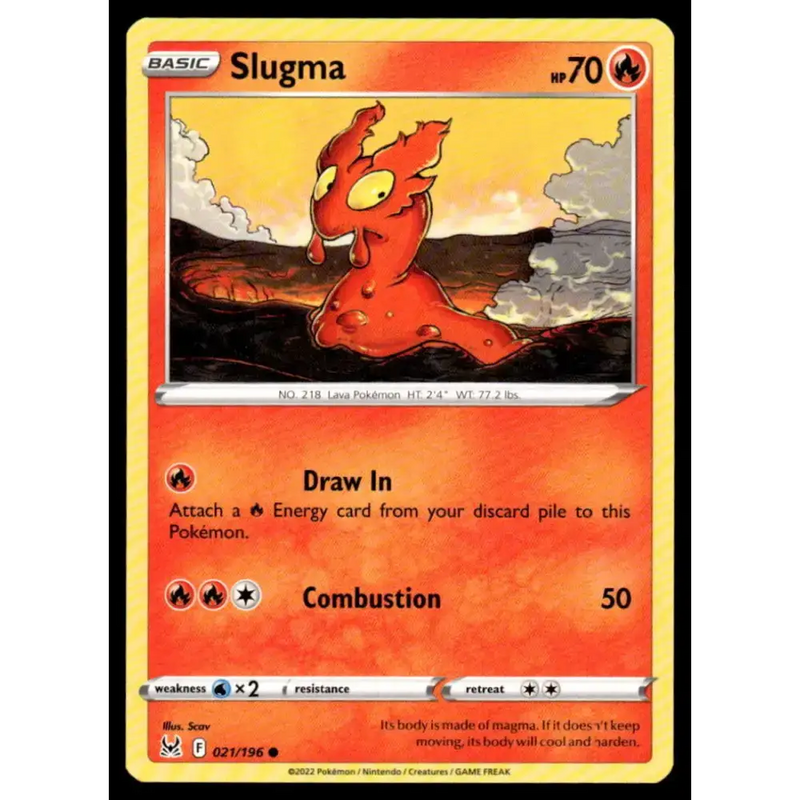 SWSH11: Lost Origin #021/196 Slugma NM-MT Pokemon Trading Card - Pokémon Card Single