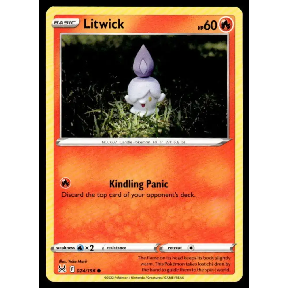 SWSH11: Lost Origin #024/196 Litwick NM-MT Pokemon Trading Card - Pokémon Card Single