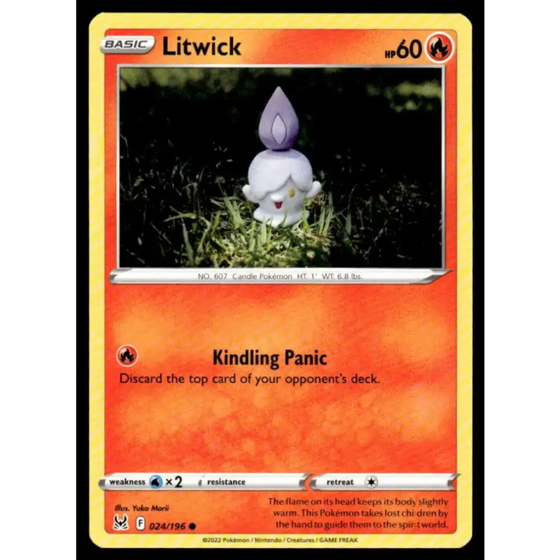 SWSH11: Lost Origin #024/196 Litwick NM-MT Pokemon Trading Card - Pokémon Card Single
