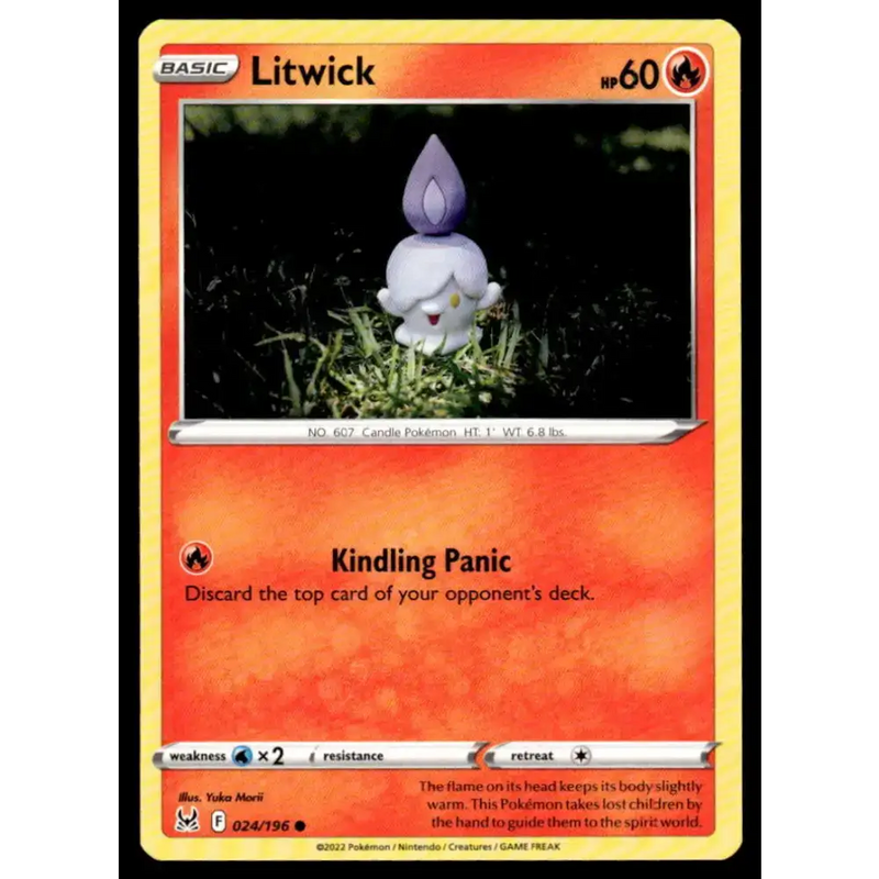 SWSH11: Lost Origin #024/196 Litwick NM-MT Pokemon Trading Card - Pokémon Card Single