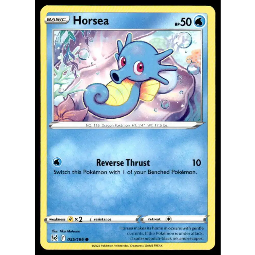 SWSH11: Lost Origin #035/196 Horsea NM-MT Pokemon Trading Card - Pokémon Card Single