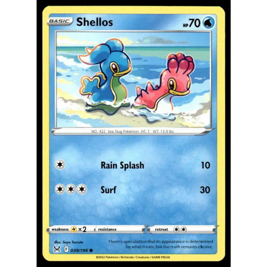 SWSH11: Lost Origin #039/196 Shellos NM-MT Pokemon Trading Card - Pokémon Card Single
