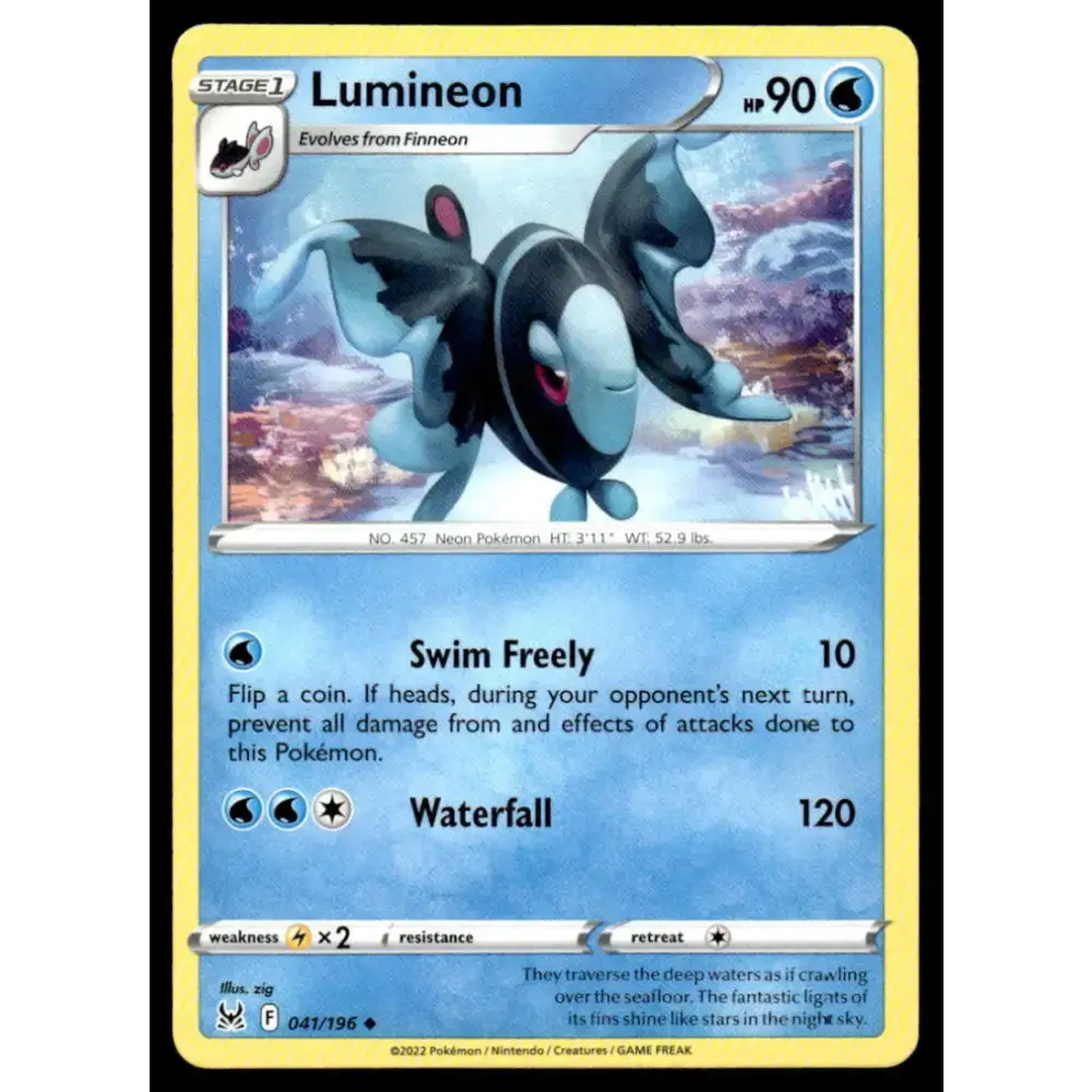 SWSH11: Lost Origin #041/196 Lumineon NM-MT Pokemon Trading Card - Pokémon Card Single