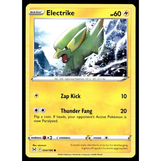 SWSH11: Lost Origin #054/196 Electrike NM-MT Pokemon Trading Card - Pokémon Card Single