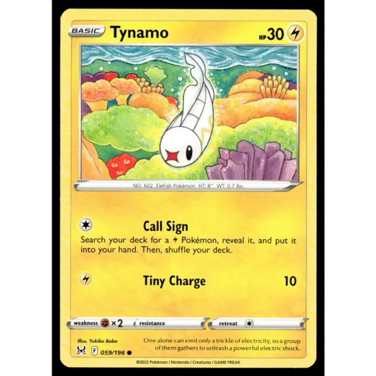 SWSH11: Lost Origin #059/196 Tynamo NM-MT Pokemon Trading Card - Pokémon Card Single