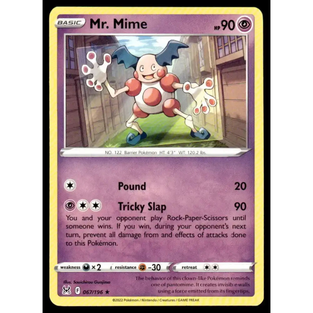 SWSH11: Lost Origin #067/196 Mr. Mime NM-MT Pokemon Trading Card - Pokémon Card Single