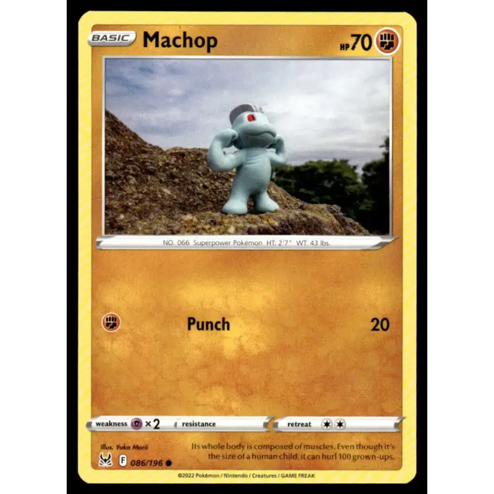 SWSH11: Lost Origin #086/196 Machop NM-MT Pokemon Trading Card - Pokémon Card Single