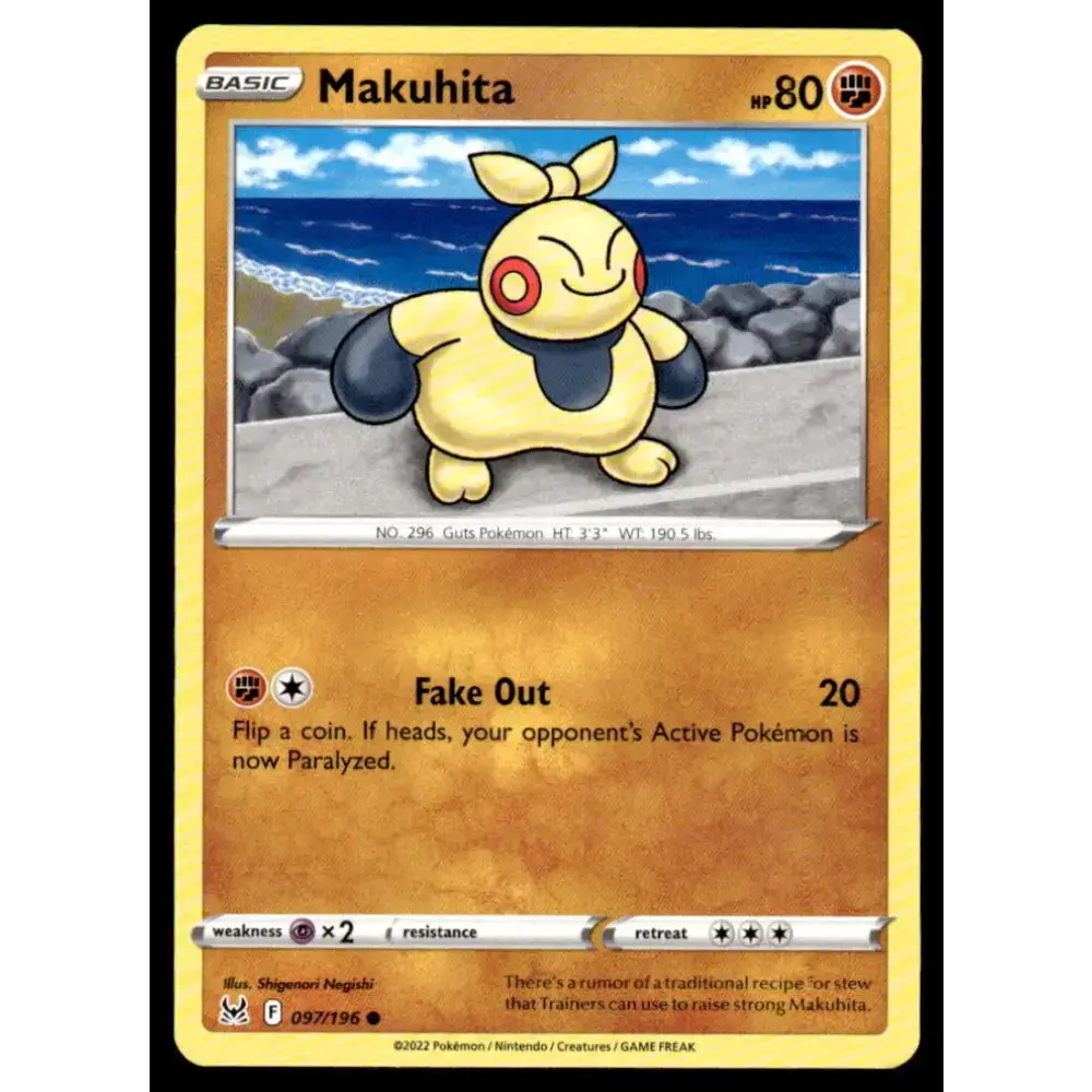 SWSH11: Lost Origin #097/196 Makuhita NM-MT Pokemon Trading Card - Pokémon Card Single
