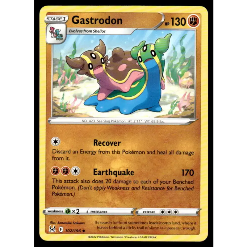 SWSH11: Lost Origin #102/196 Gastrodon NM-MT Pokemon Trading Card - Pokémon Card Single