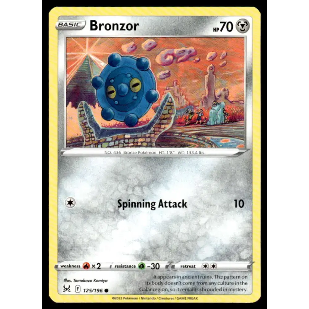 SWSH11: Lost Origin #125/196 Bronzor NM-MT Pokemon Trading Card - Pokémon Card Single