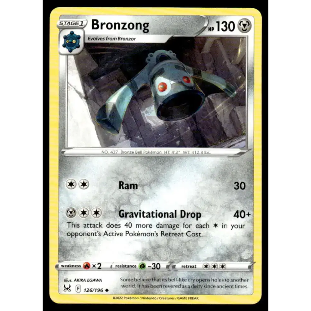 SWSH11: Lost Origin #126/196 Bronzong NM-MT Pokemon Trading Card - Pokémon Card Single