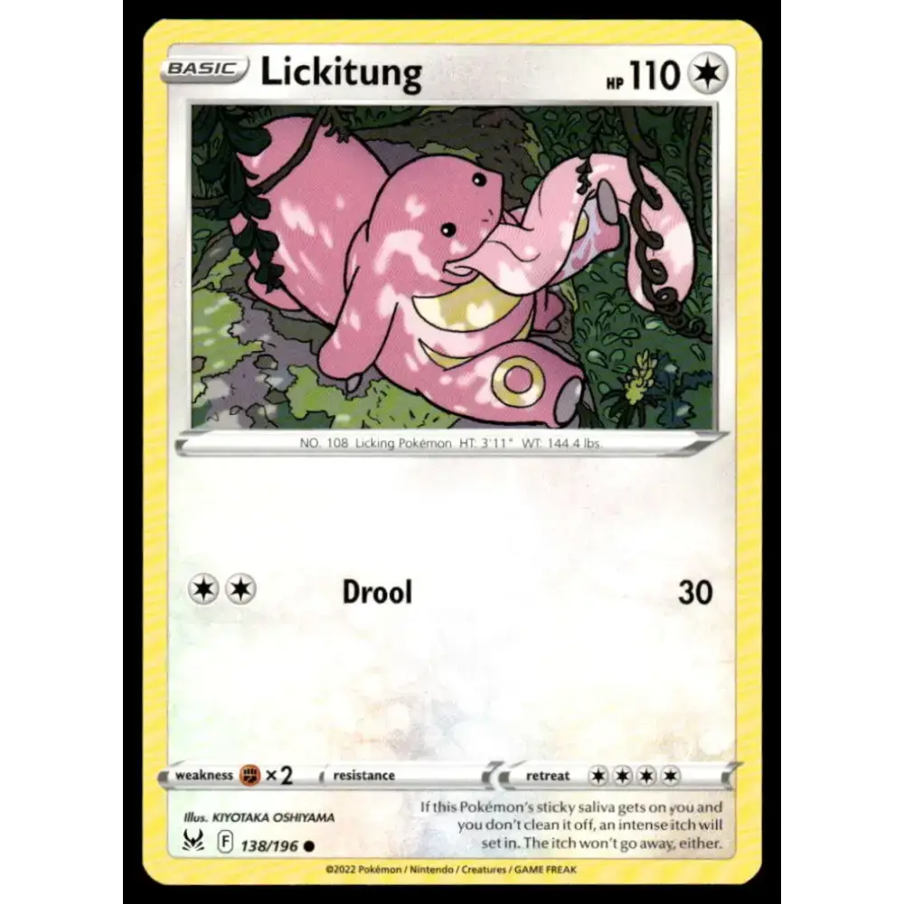 SWSH11: Lost Origin #138/196 Lickitung NM-MT Pokemon Trading Card - Pokémon Card Single