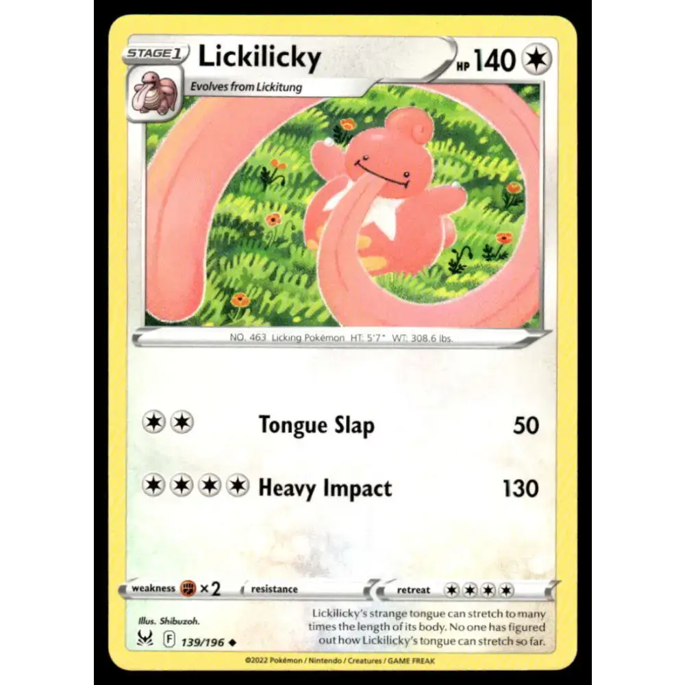 SWSH11: Lost Origin #139/196 Lickilicky NM-MT Pokemon Trading Card - Pokémon Card Single