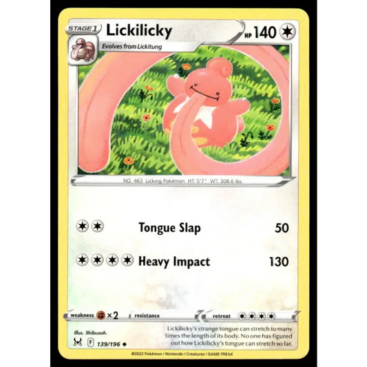 SWSH11: Lost Origin #139/196 Lickilicky NM-MT Pokemon Trading Card - Pokémon Card Single