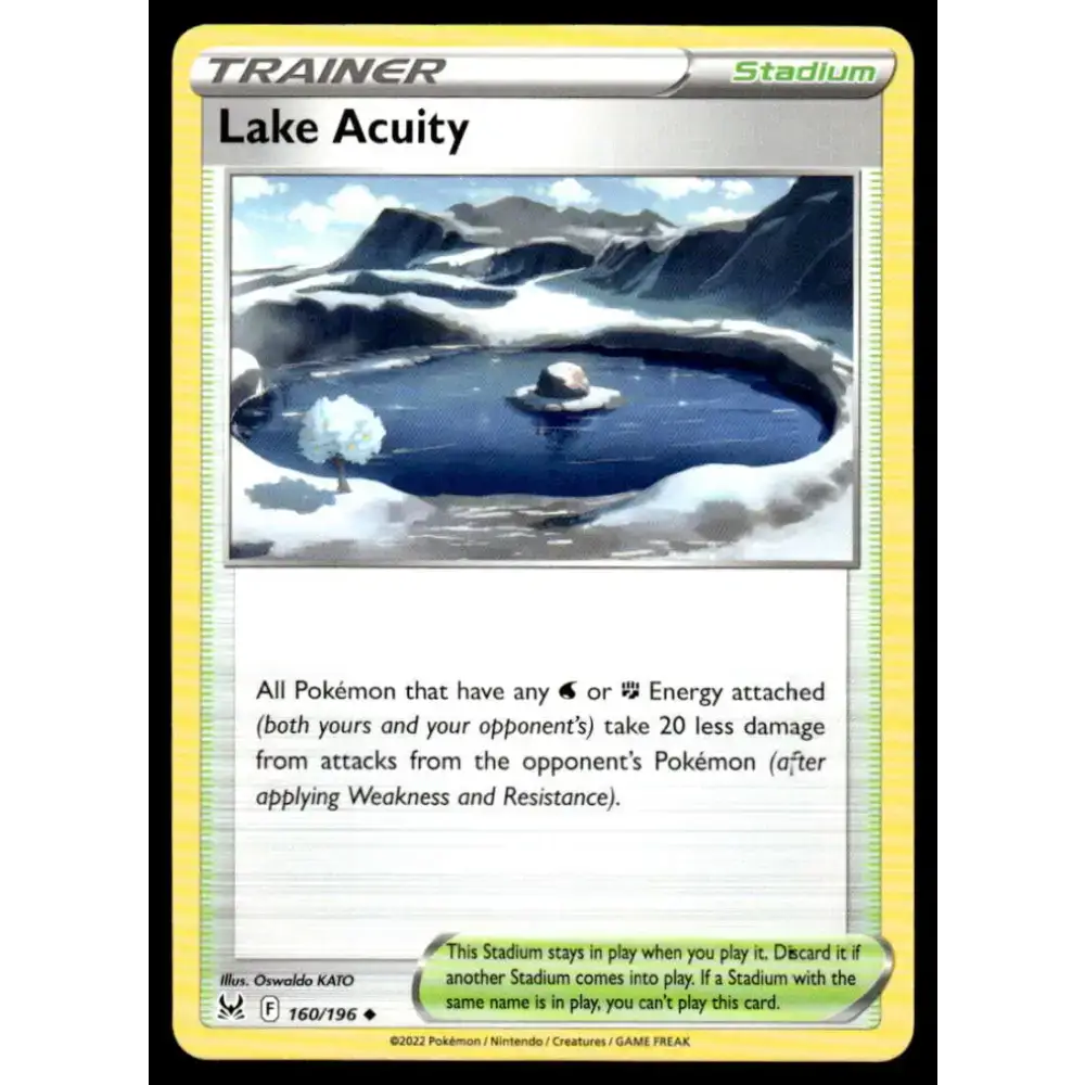 SWSH11: Lost Origin #160/196 Lake Acuity NM-MT Pokemon Trading Card - Pokémon Card Single