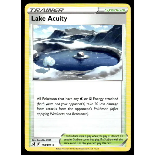 SWSH11: Lost Origin #160/196 Lake Acuity NM-MT Pokemon Trading Card - Pokémon Card Single