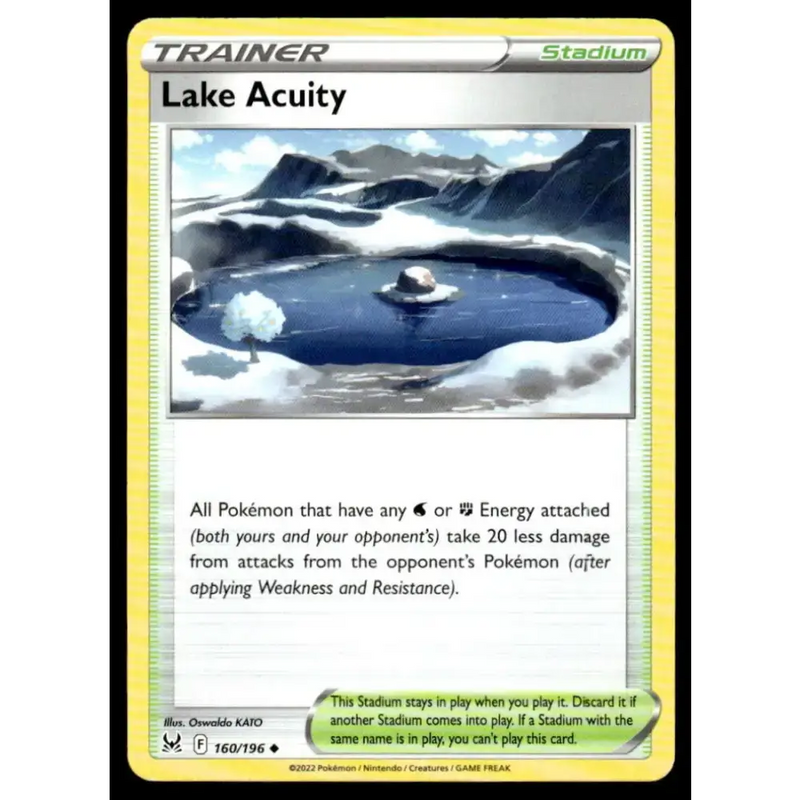 SWSH11: Lost Origin #160/196 Lake Acuity NM-MT Pokemon Trading Card - Pokémon Card Single