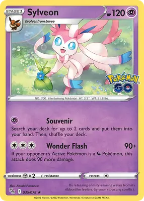 Sylveon - Pokemon GO - 035/078 - Reverse Holo LP Pokemon - Pokémon Card Single