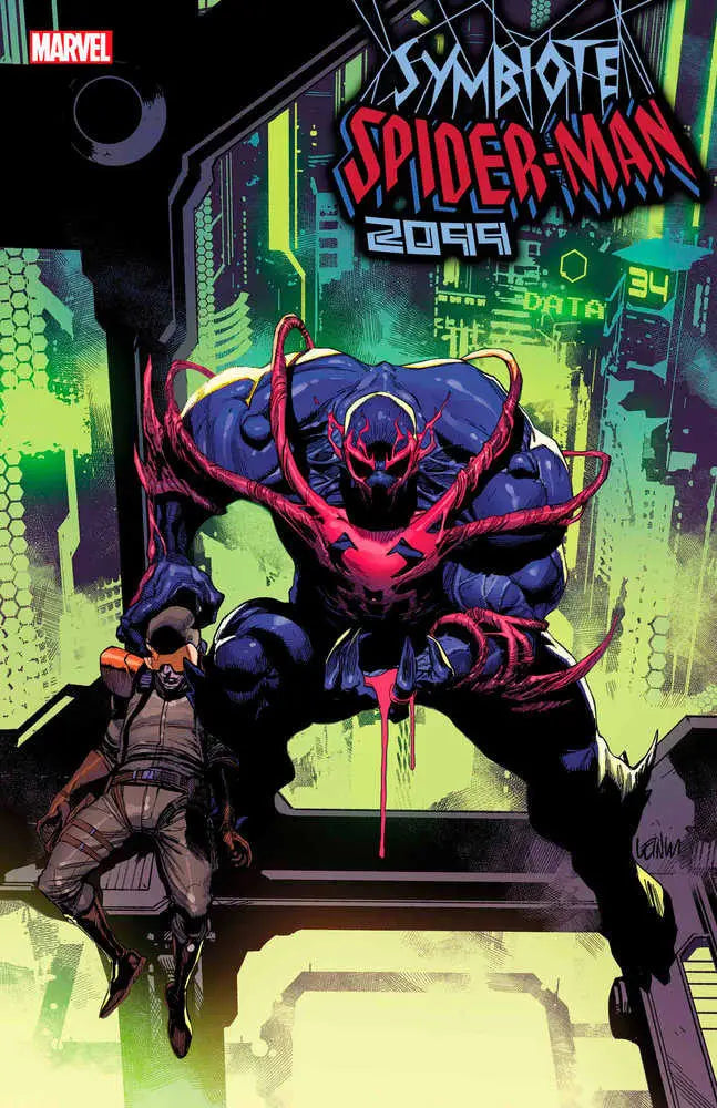 Symbiote Spider-Man 2099 #2 features a muscular creature for trading cards