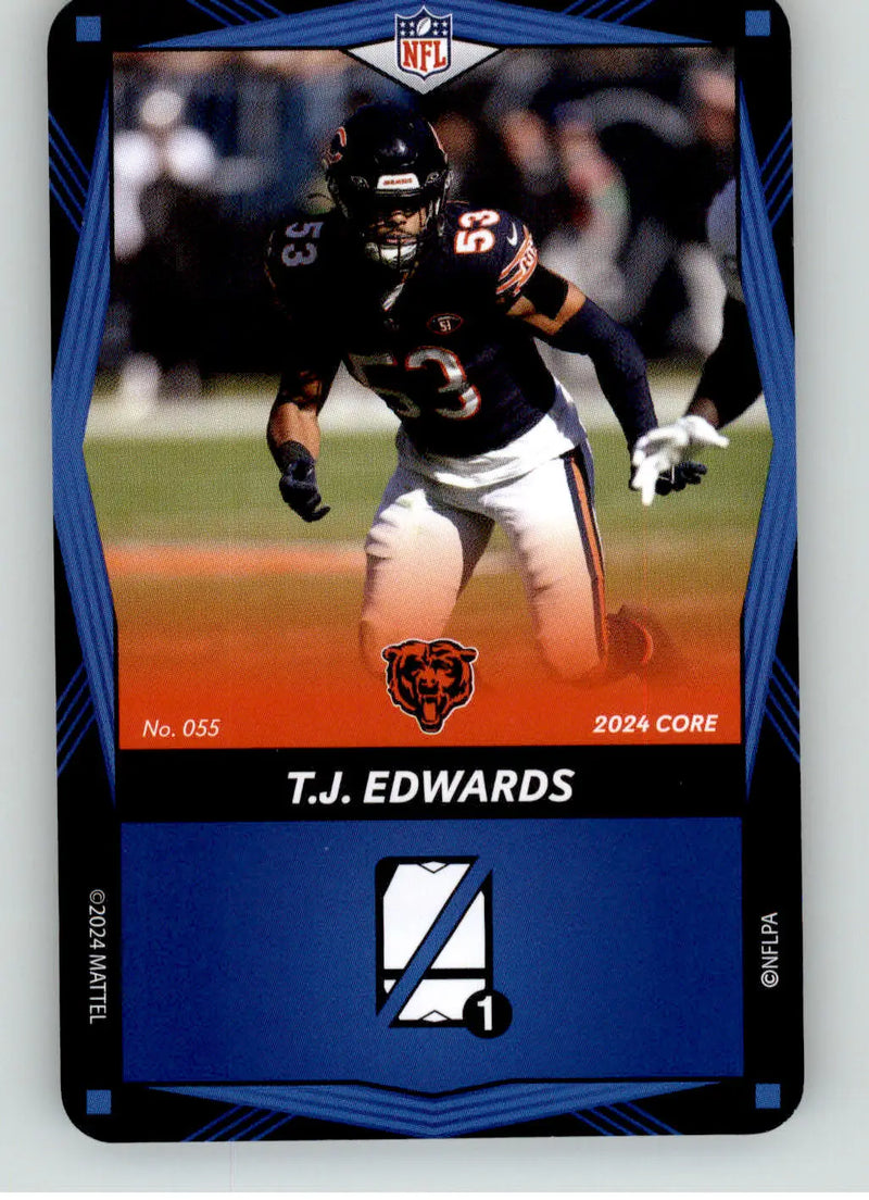 T.J. Edwards - 2024 UNO Elite Core Edition - Blue - #055 - Football - Football Card Single