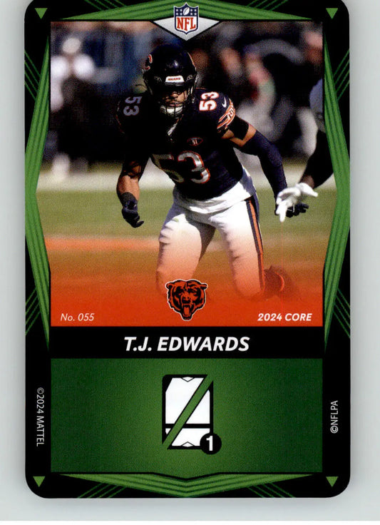T.J. Edwards - 2024 UNO Elite Core Edition - Green - #055 - Football - Football Card Single