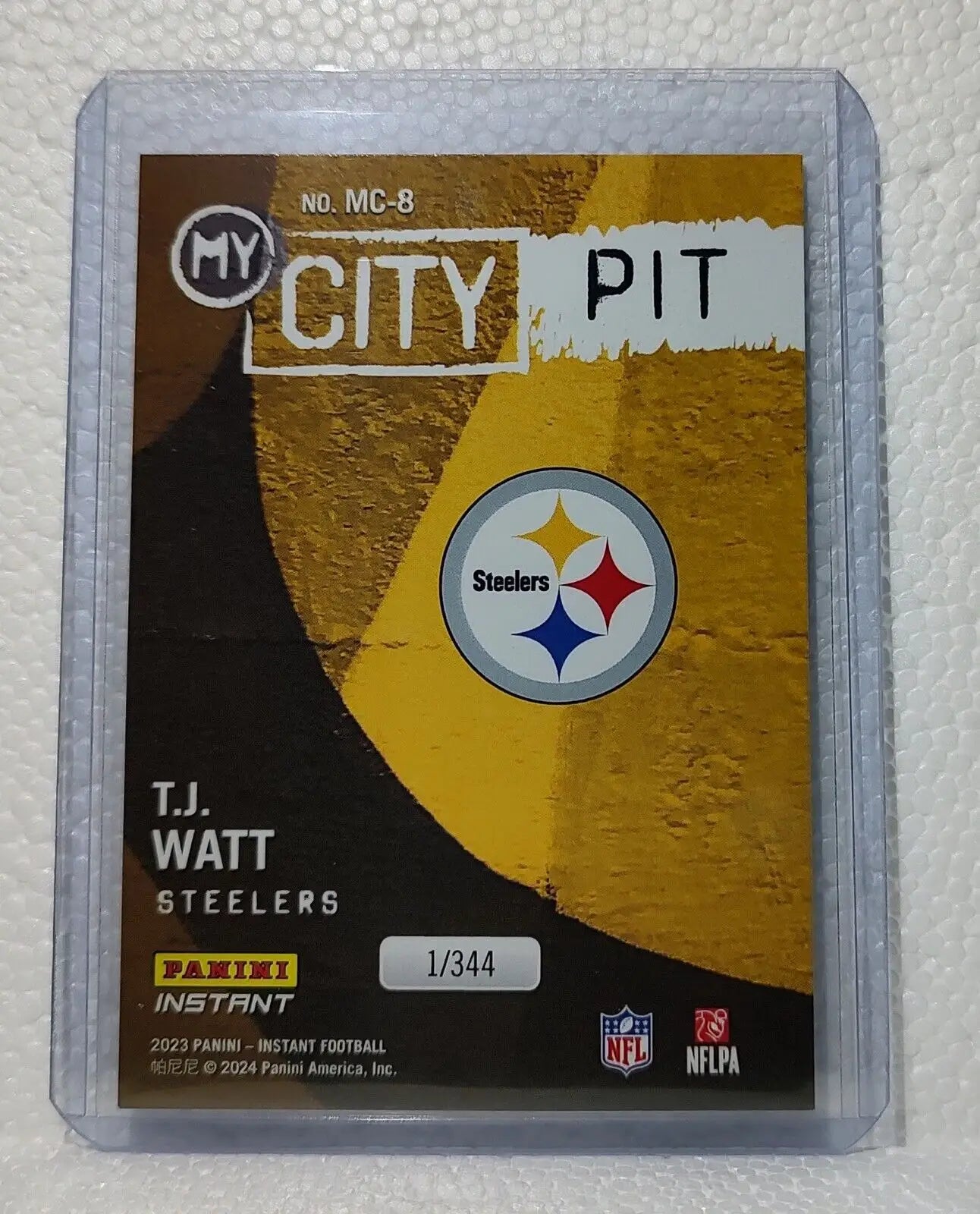 T.J. Watt 2023 Panini NFL #8 My City Football Card Pittsburgh Steelers 1/344 - Football Card Single