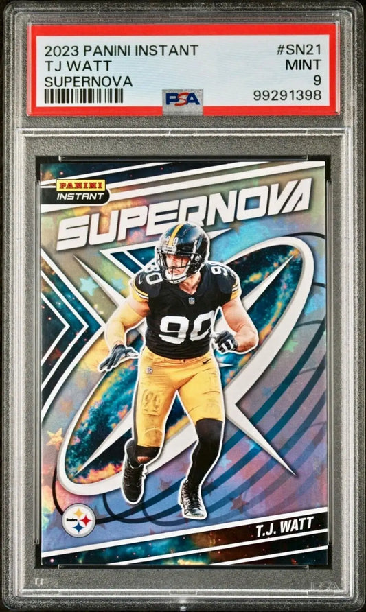 T.J. Watt 2023 Panini Supernova NFL #SN-21 Football Card PSA 9 Mint - Football Card Single