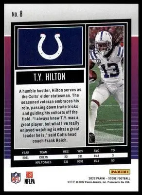 T.Y. Hilton 2022 Score #8 Indianapolis Colts - Football Card Single