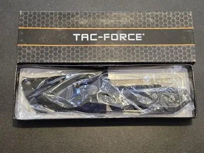 Tac-Force Tactical Fixed Blade Cleaver Knife Stonewashed Finish Nylon Sheath NIB - Other