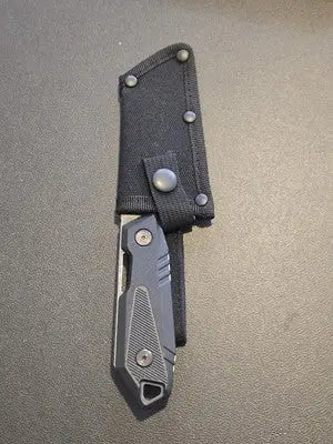 Tac-Force Tactical Fixed Blade Cleaver Knife Stonewashed Finish Nylon Sheath NIB - Other