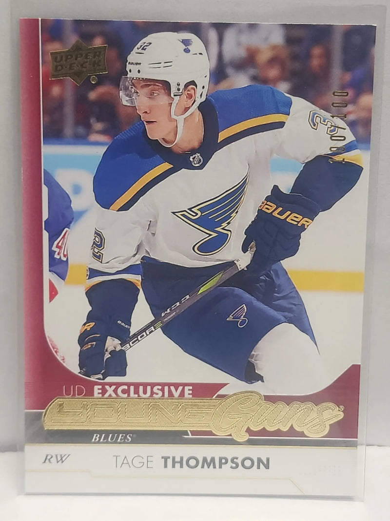 Tage Thompson 2017 Upper Deck Young Guns Exclusive #100/100 - Hockey Card Single
