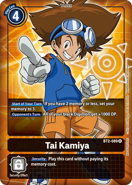 Tai Kamiya Digimon card from Release Special Booster Ver.1.0 Promos for sale