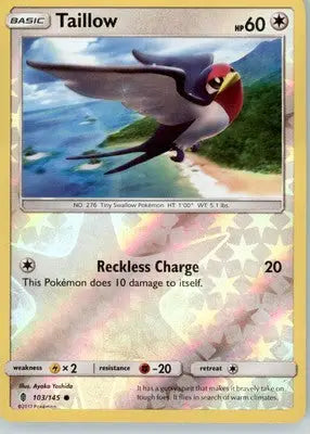 Taillow - SM - Guardians Rising - Reverse Holo LP - #103/145 - Pokémon Card Single
