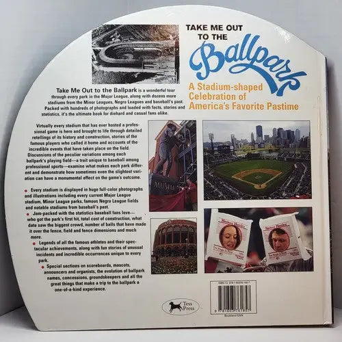 Stadium-shaped ballpark book illustrated tour of baseball parks from Take Me Out To The Ballpark