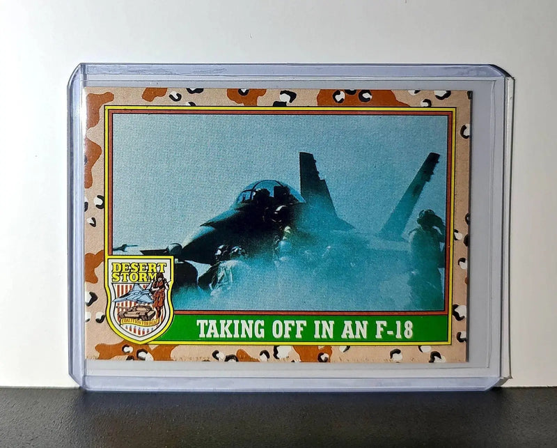 Taking Off in an F/A-18 1991 Topps Desert Storm #28 Card