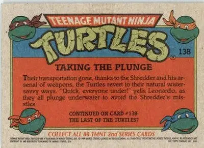 Taking the Plunge - 1989 Topps Teenage Mutant Ninja Turtles - #138 - Non_sport - Non-Sports Card Single