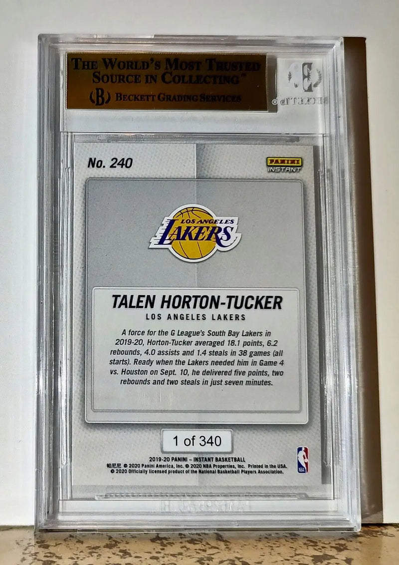 Talen Horton-Tucker 2019-20 Panini NBA #240 Rookie 1 of 340 BGS 9.5 Gem Lakers - Basketball Card Single