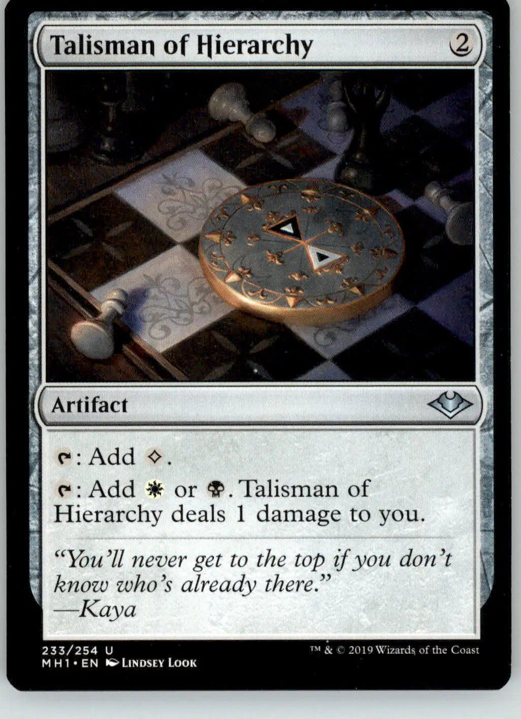 Talisman of Hierarchy - Modern Horizons - 233 - NM Magic: The Gathering - Magic Card Single