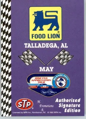 Talladega - 1992 Food Lion Richard Petty - #33 - Racing - Racing Card Single