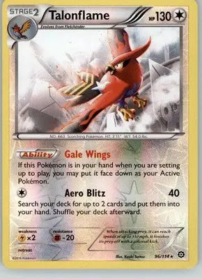 Talonflame - Steam Siege - 96/114 - Reverse Holo LP Pokemon - Pokémon Card Single