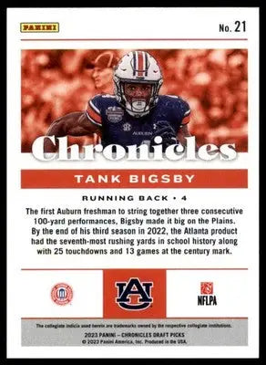 Tank Bigsby 2023 Panini Chronicles Draft Picks #21 Auburn Tigers - Football Card Single