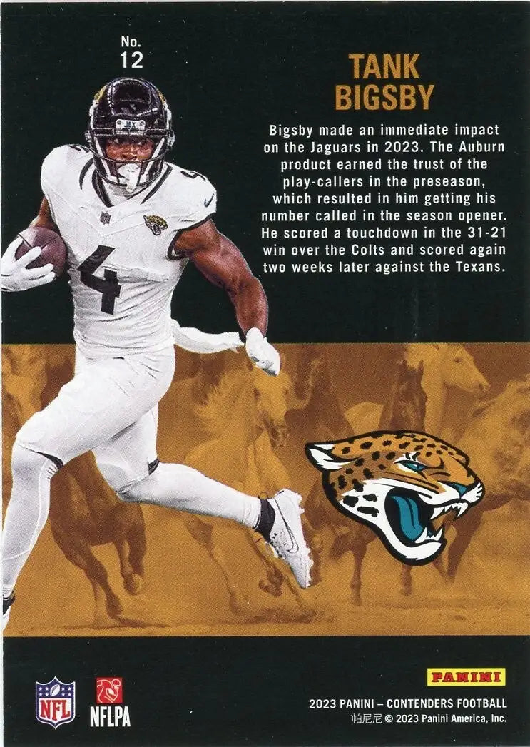 Tank Bigsby Rookie 2023 Panini Contenders Rookie Stallions Red #12 Jaguars Card - Football Card Single