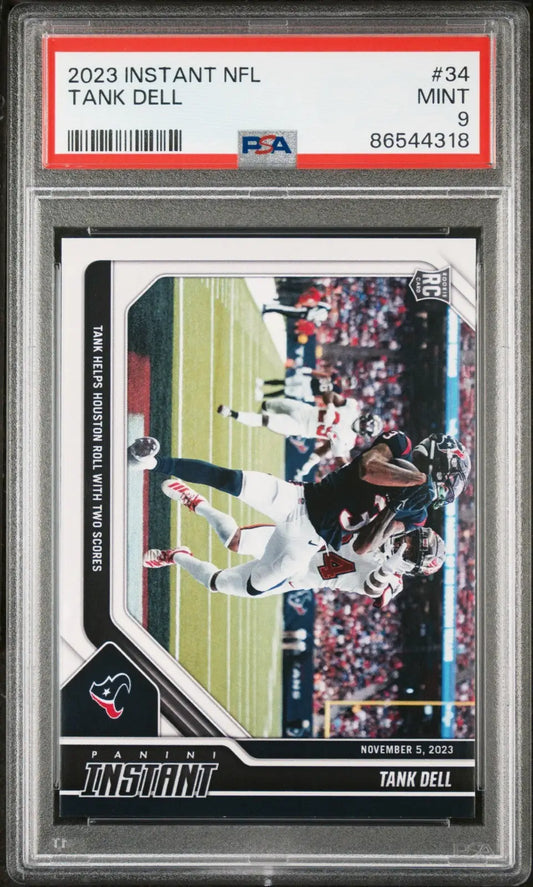 Tank Dell 2023 Panini NFL Rookie Football #34 Card 1 of 109 Texans PSA 9 Mint - Football Card Single