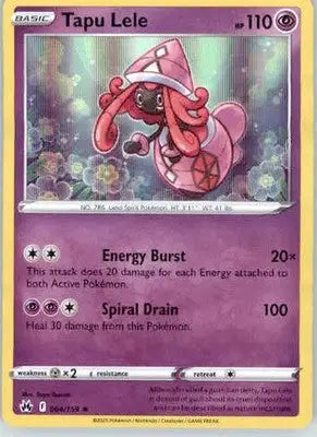 Tapu Lele - Crown Zenith - 064/159 - Holofoil NM - Pokémon Card Single