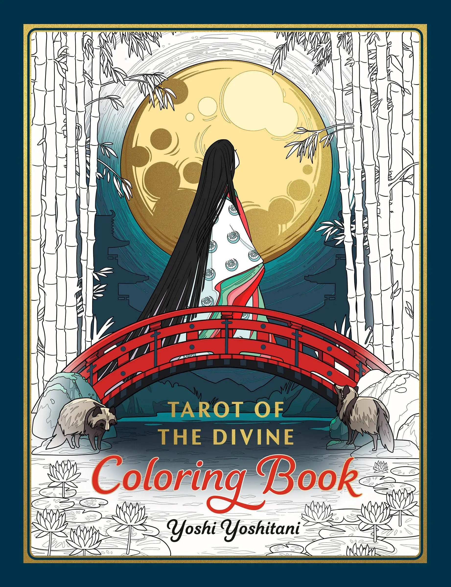 Coloring book with Japanese-inspired design from Tarot Of The Divine Coloring Book