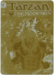 Silhouette of a muscular figure on Tarzan 100th Anniversary Printing Plate Card 50 Yellow