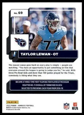 Taylor Lewan 2022 Donruss #69 Tennessee Titans - Football Card Single